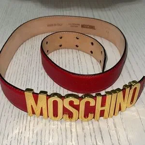 Moschino | Accessories | Moschino Red Leather Belt With Gold  display picture 3